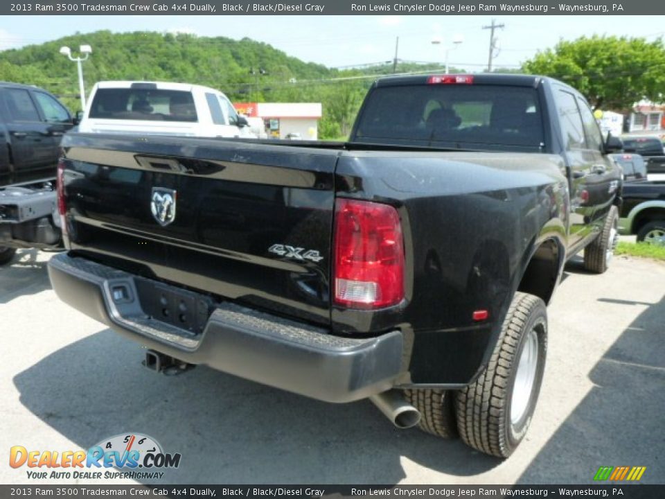 2013 Ram 3500 Tradesman Crew Cab 4x4 Dually Black / Black/Diesel Gray Photo #4