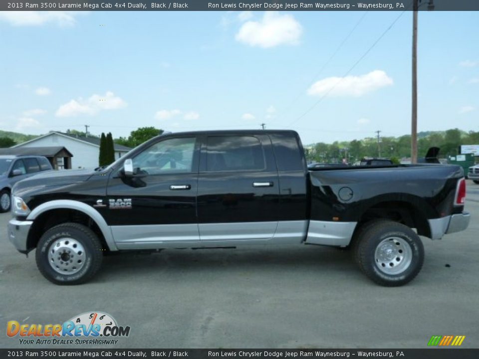 Black 2013 Ram 3500 Laramie Mega Cab 4x4 Dually Photo #2