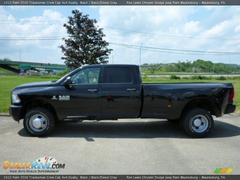 2013 Ram 3500 Tradesman Crew Cab 4x4 Dually Black / Black/Diesel Gray Photo #2