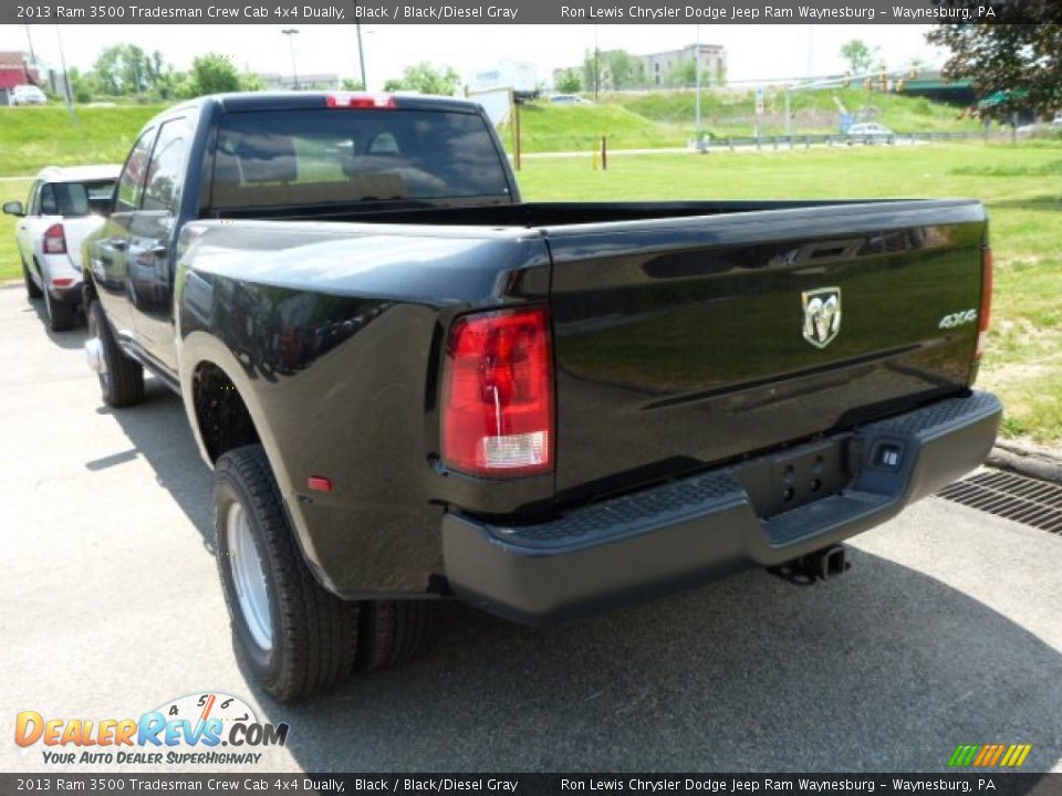 2013 Ram 3500 Tradesman Crew Cab 4x4 Dually Black / Black/Diesel Gray Photo #3