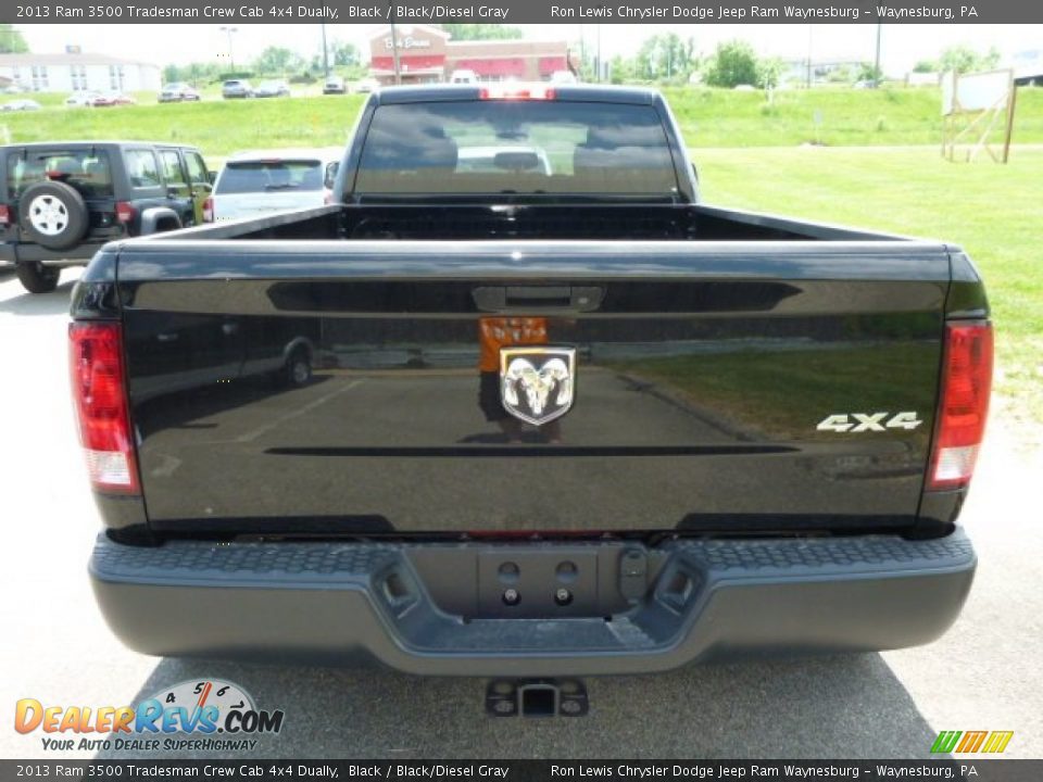 2013 Ram 3500 Tradesman Crew Cab 4x4 Dually Black / Black/Diesel Gray Photo #4