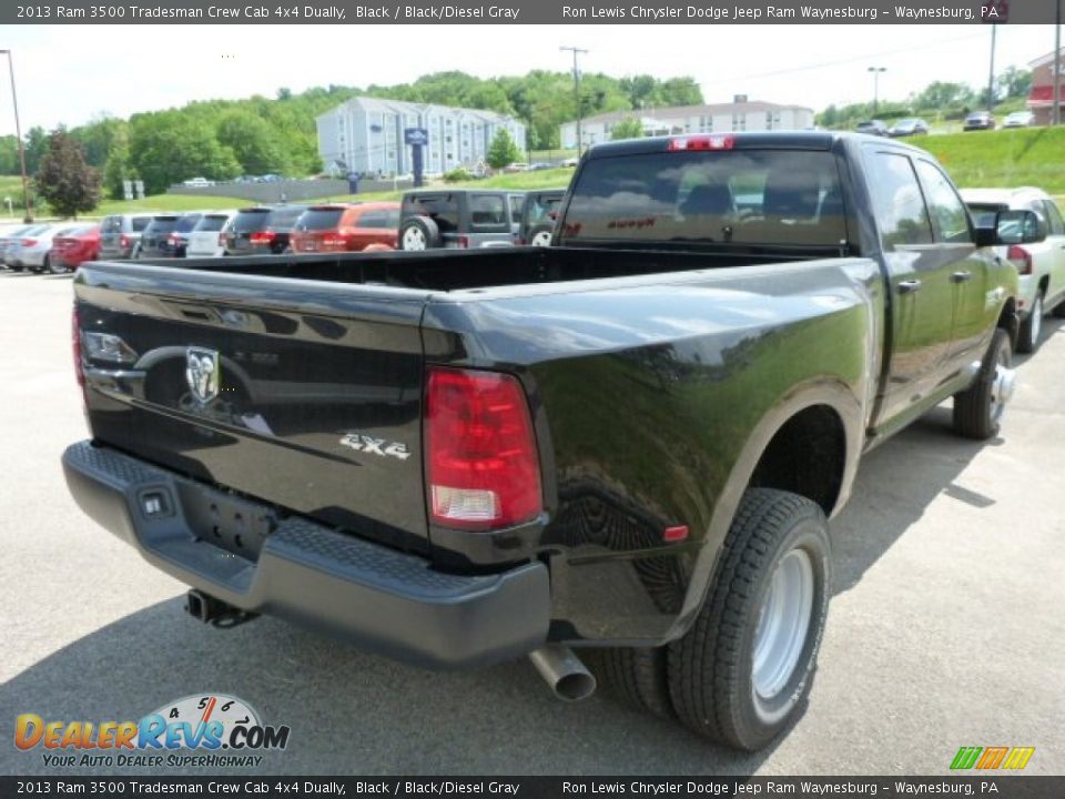 2013 Ram 3500 Tradesman Crew Cab 4x4 Dually Black / Black/Diesel Gray Photo #6