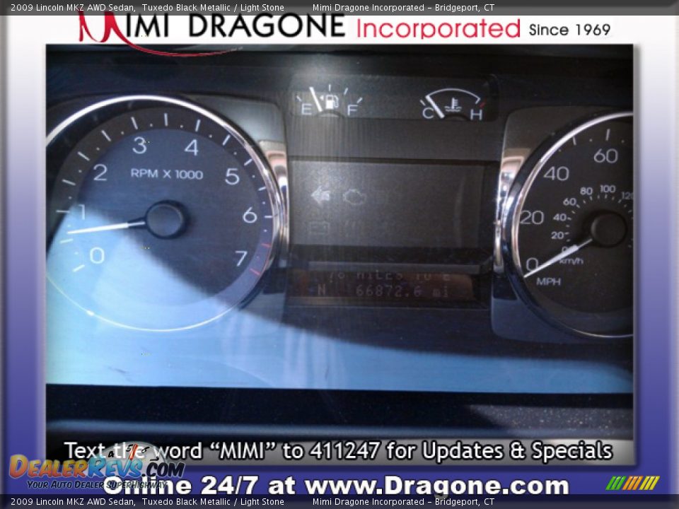 2009 Lincoln MKZ AWD Sedan Tuxedo Black Metallic / Light Stone Photo #2