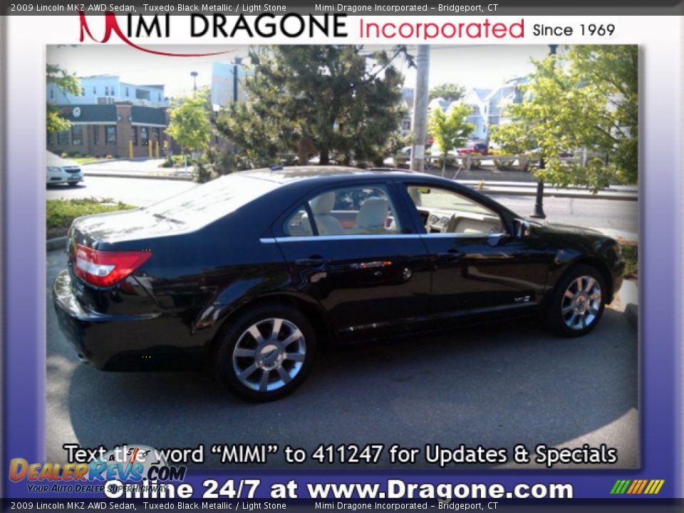 2009 Lincoln MKZ AWD Sedan Tuxedo Black Metallic / Light Stone Photo #7