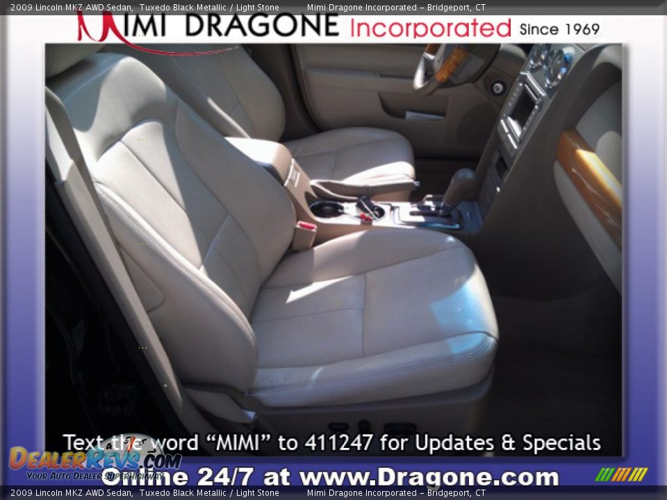 2009 Lincoln MKZ AWD Sedan Tuxedo Black Metallic / Light Stone Photo #8