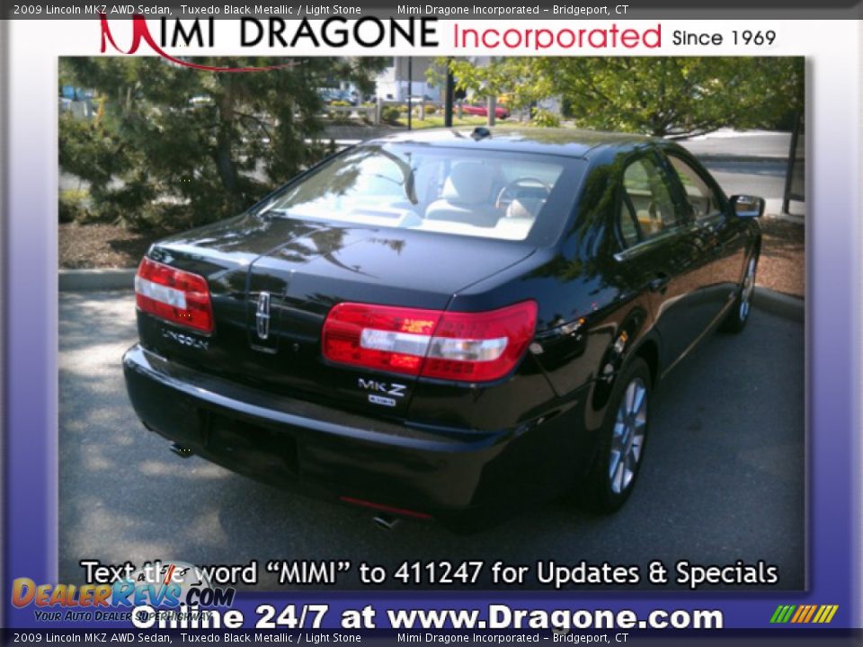 2009 Lincoln MKZ AWD Sedan Tuxedo Black Metallic / Light Stone Photo #10