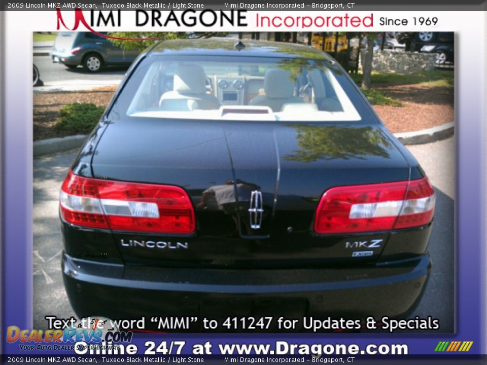 2009 Lincoln MKZ AWD Sedan Tuxedo Black Metallic / Light Stone Photo #11