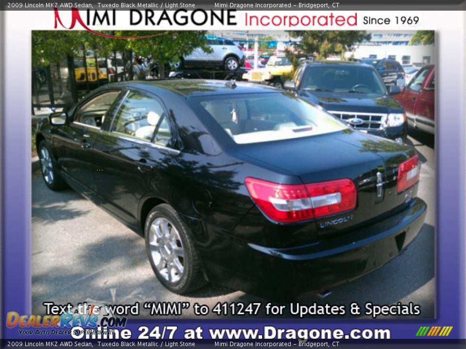 2009 Lincoln MKZ AWD Sedan Tuxedo Black Metallic / Light Stone Photo #12