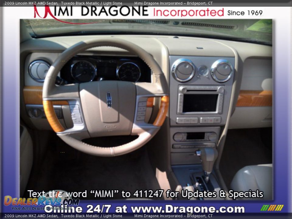 2009 Lincoln MKZ AWD Sedan Tuxedo Black Metallic / Light Stone Photo #15