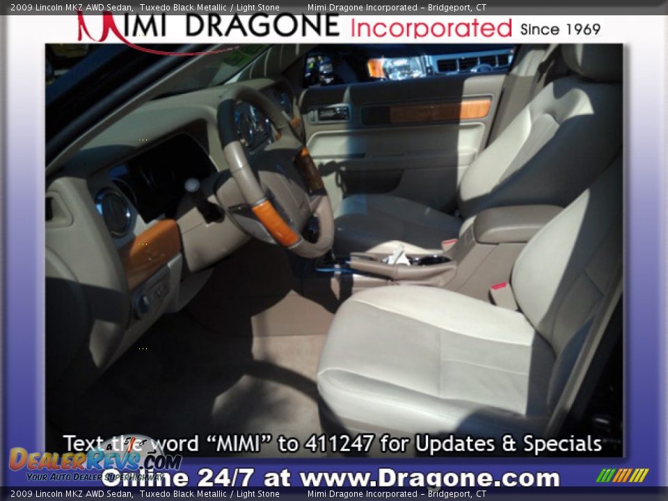 2009 Lincoln MKZ AWD Sedan Tuxedo Black Metallic / Light Stone Photo #16