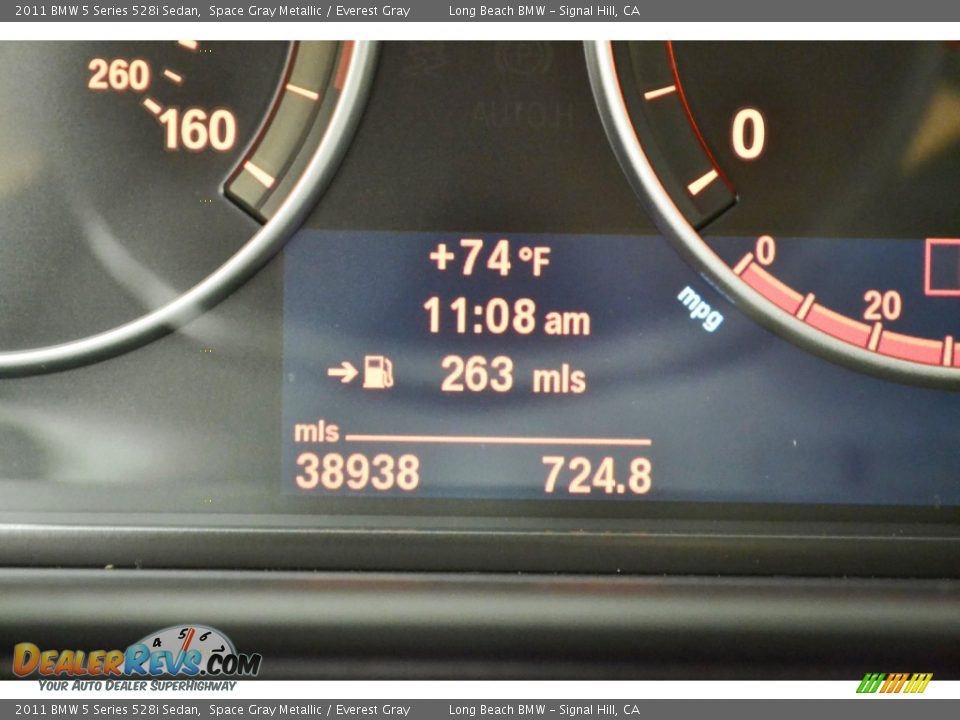 2011 BMW 5 Series 528i Sedan Space Gray Metallic / Everest Gray Photo #19