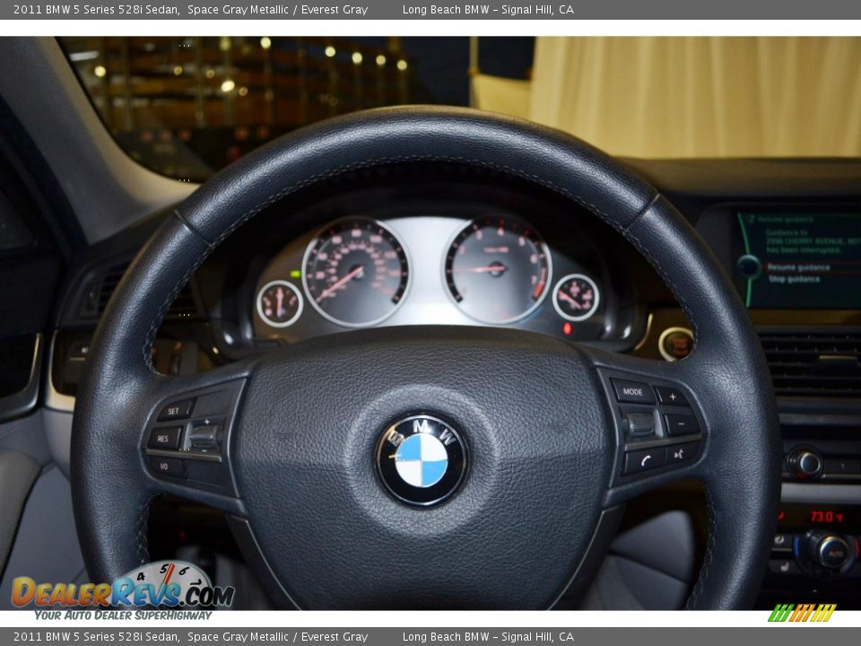 2011 BMW 5 Series 528i Sedan Space Gray Metallic / Everest Gray Photo #21