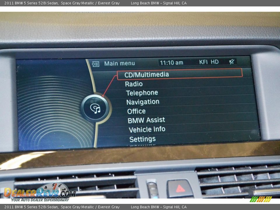 2011 BMW 5 Series 528i Sedan Space Gray Metallic / Everest Gray Photo #22