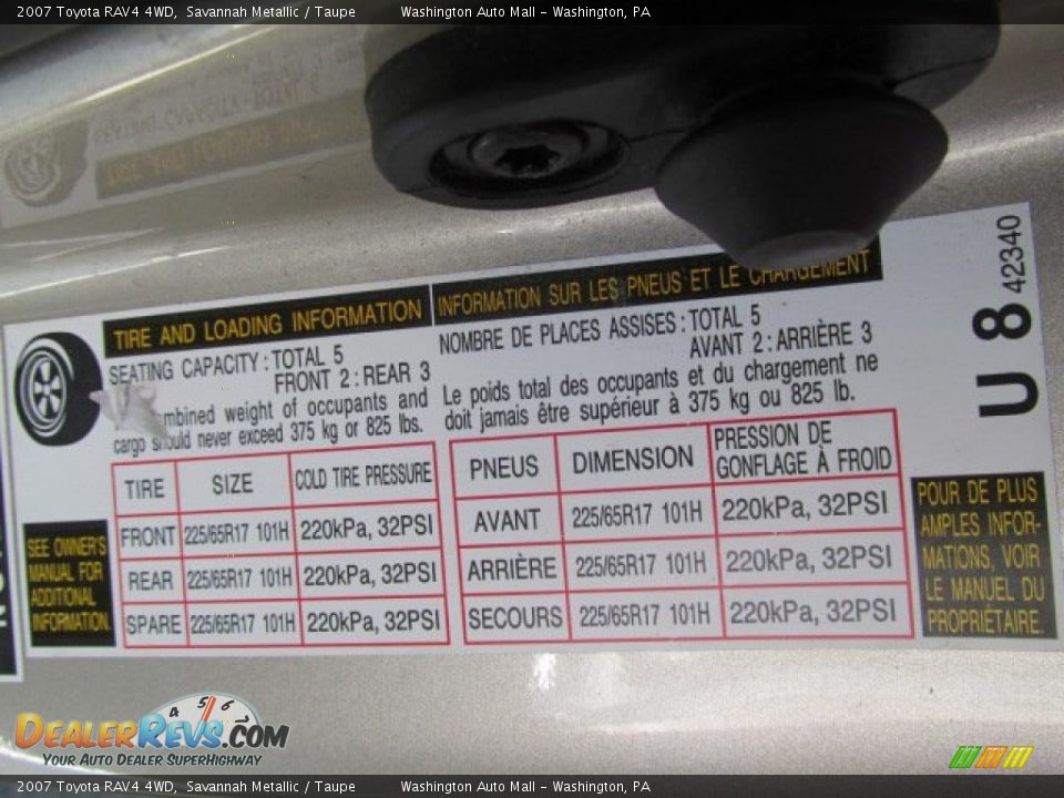 2007 Toyota RAV4 4WD Savannah Metallic / Taupe Photo #18