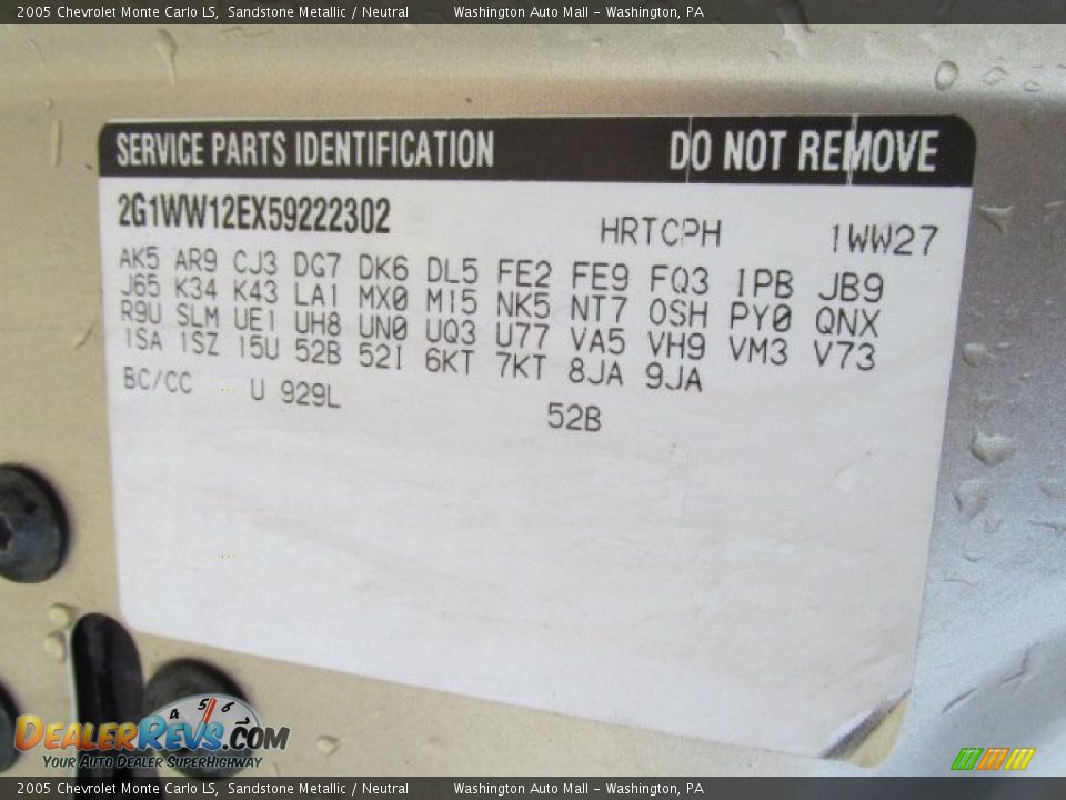 2005 Chevrolet Monte Carlo LS Sandstone Metallic / Neutral Photo #19