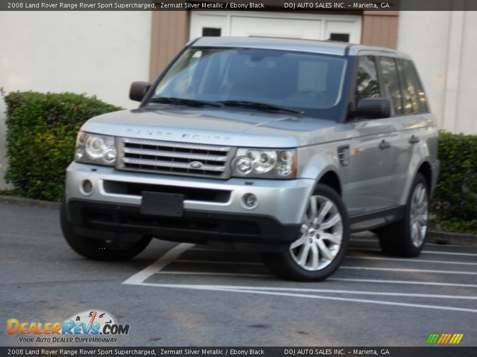 2008 Land Rover Range Rover Sport Supercharged Zermatt Silver Metallic / Ebony Black Photo #1