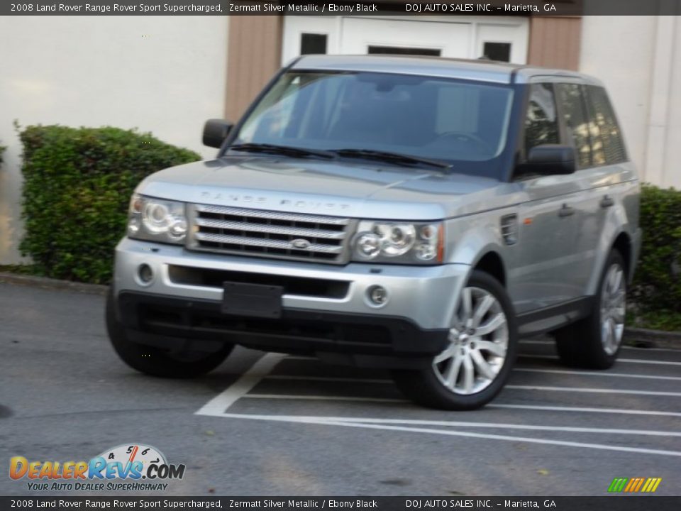 2008 Land Rover Range Rover Sport Supercharged Zermatt Silver Metallic / Ebony Black Photo #2