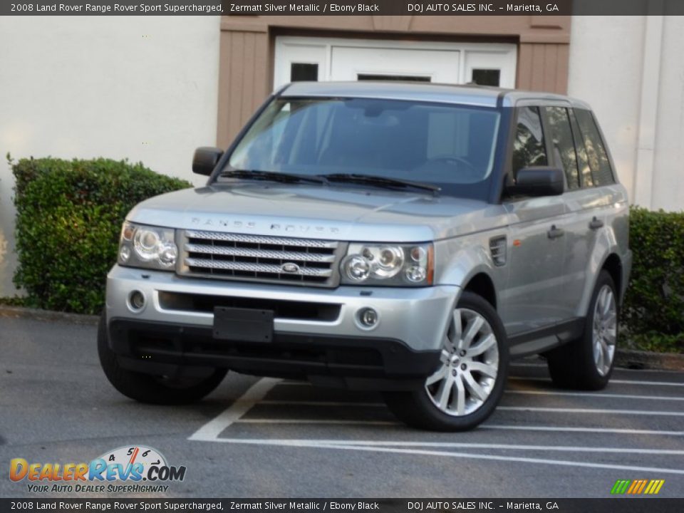 2008 Land Rover Range Rover Sport Supercharged Zermatt Silver Metallic / Ebony Black Photo #3