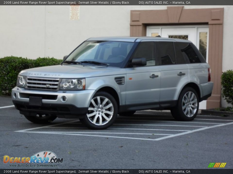 2008 Land Rover Range Rover Sport Supercharged Zermatt Silver Metallic / Ebony Black Photo #4