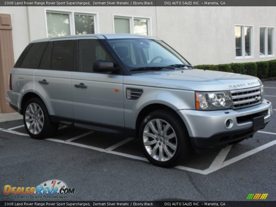 2008 Land Rover Range Rover Sport Supercharged Zermatt Silver Metallic / Ebony Black Photo #7