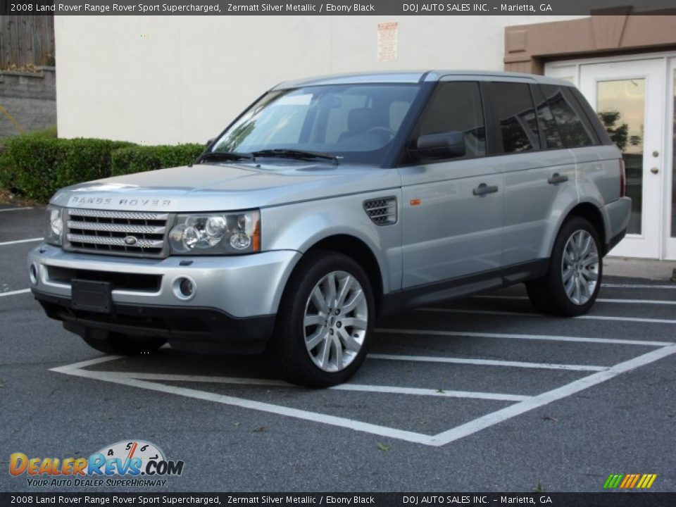 2008 Land Rover Range Rover Sport Supercharged Zermatt Silver Metallic / Ebony Black Photo #8