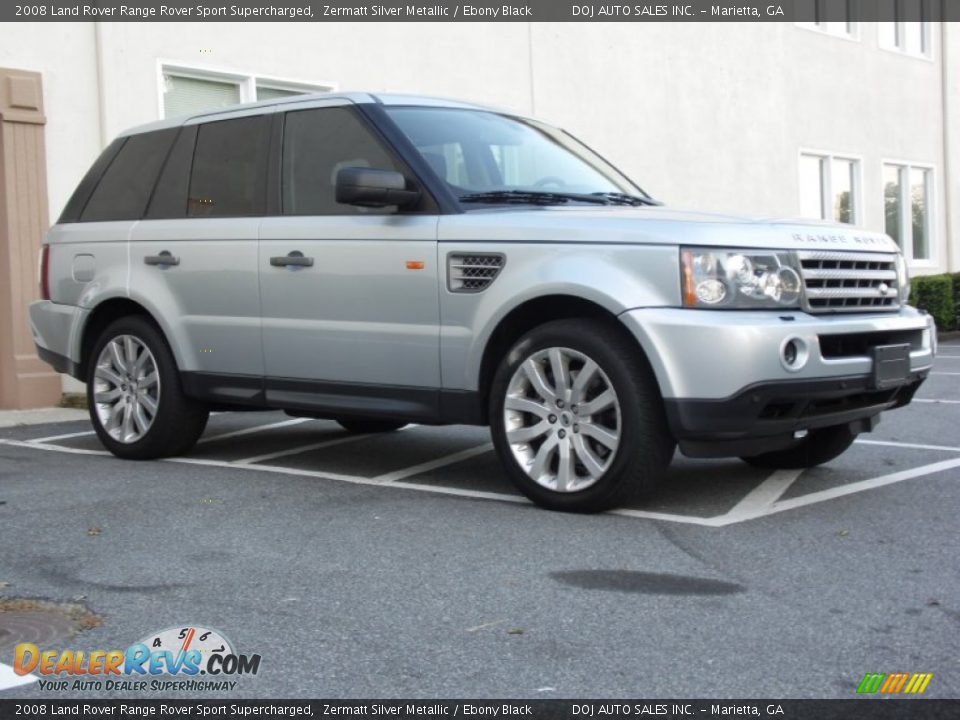 2008 Land Rover Range Rover Sport Supercharged Zermatt Silver Metallic / Ebony Black Photo #9