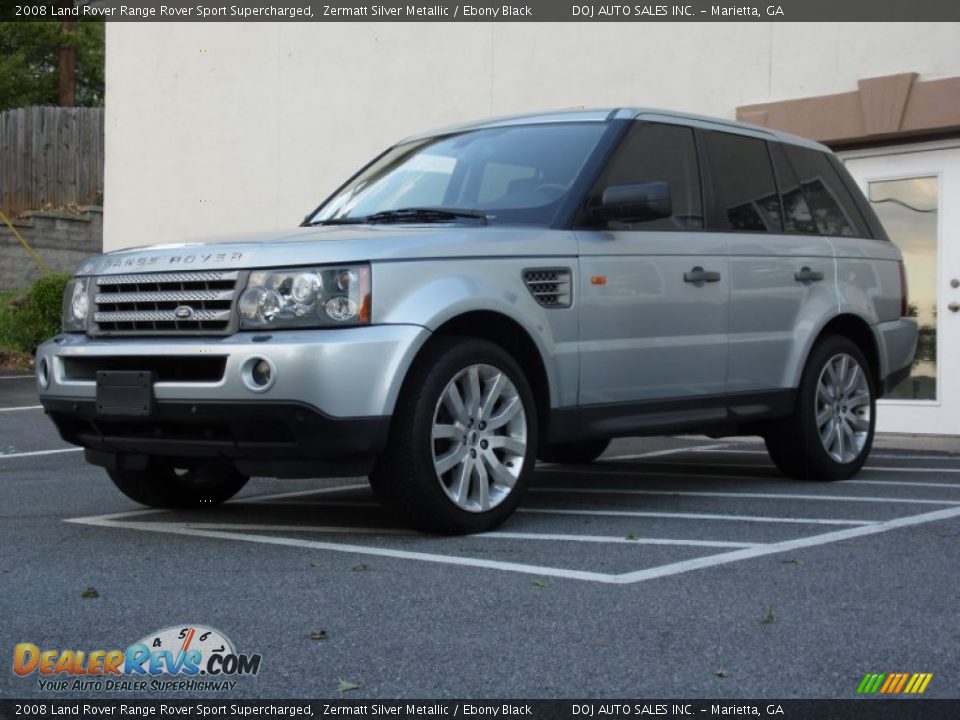 2008 Land Rover Range Rover Sport Supercharged Zermatt Silver Metallic / Ebony Black Photo #10
