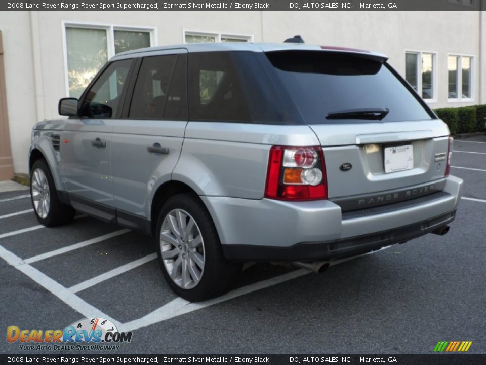 2008 Land Rover Range Rover Sport Supercharged Zermatt Silver Metallic / Ebony Black Photo #11