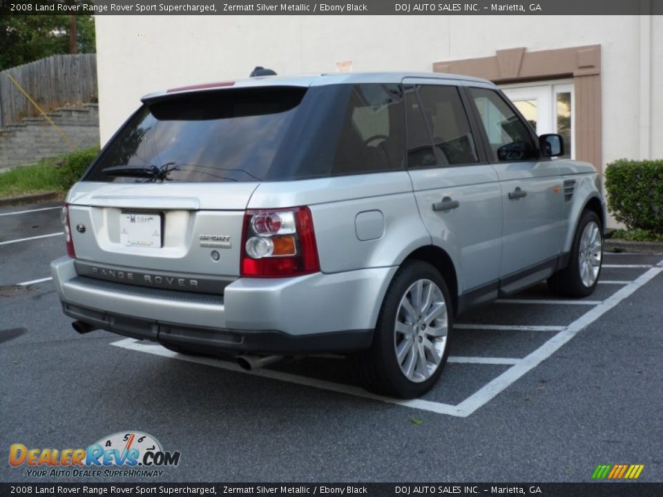 2008 Land Rover Range Rover Sport Supercharged Zermatt Silver Metallic / Ebony Black Photo #12