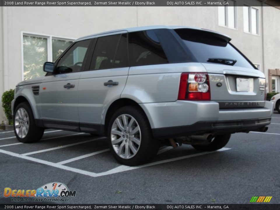 2008 Land Rover Range Rover Sport Supercharged Zermatt Silver Metallic / Ebony Black Photo #13