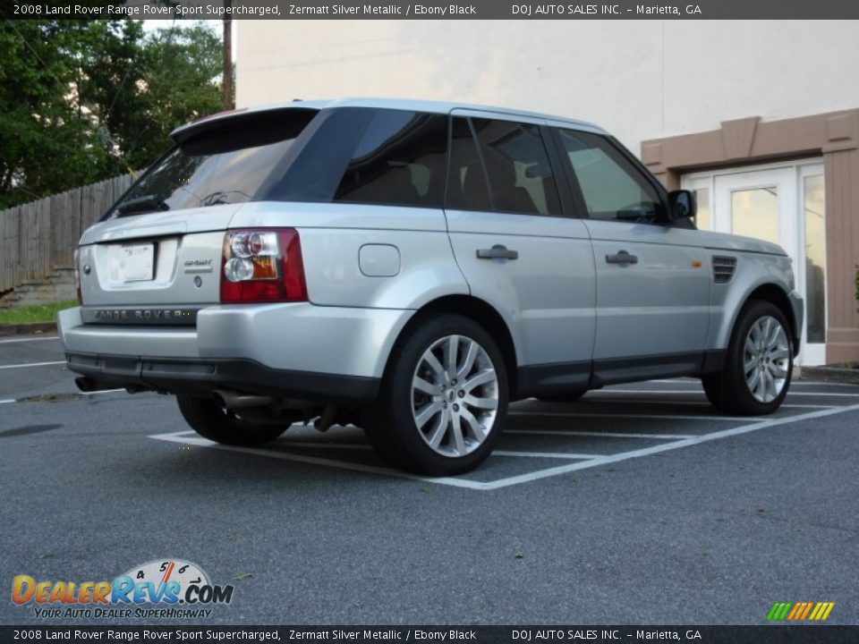 2008 Land Rover Range Rover Sport Supercharged Zermatt Silver Metallic / Ebony Black Photo #14