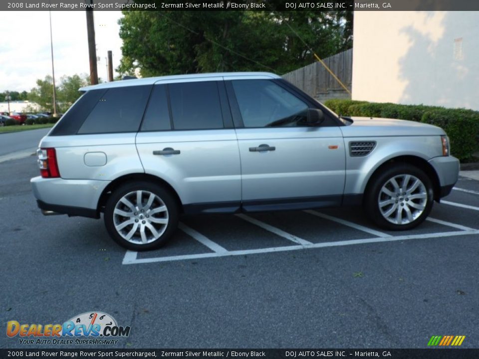 2008 Land Rover Range Rover Sport Supercharged Zermatt Silver Metallic / Ebony Black Photo #17