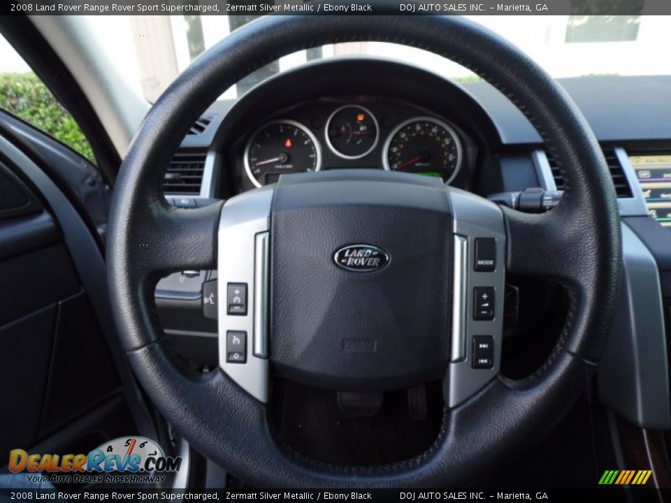 2008 Land Rover Range Rover Sport Supercharged Zermatt Silver Metallic / Ebony Black Photo #18