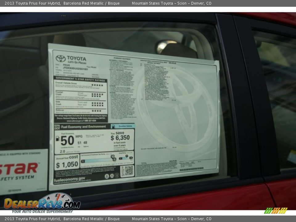 2013 Toyota Prius Four Hybrid Barcelona Red Metallic / Bisque Photo #10