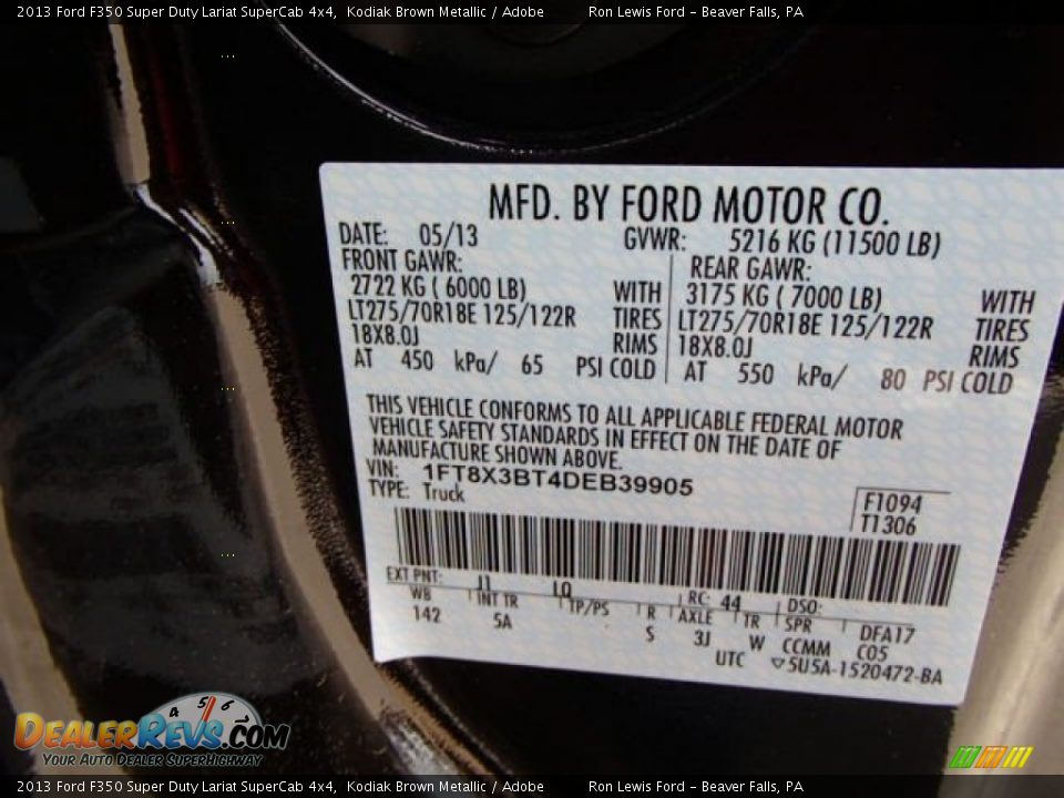 2013 Ford F350 Super Duty Lariat SuperCab 4x4 Kodiak Brown Metallic / Adobe Photo #20