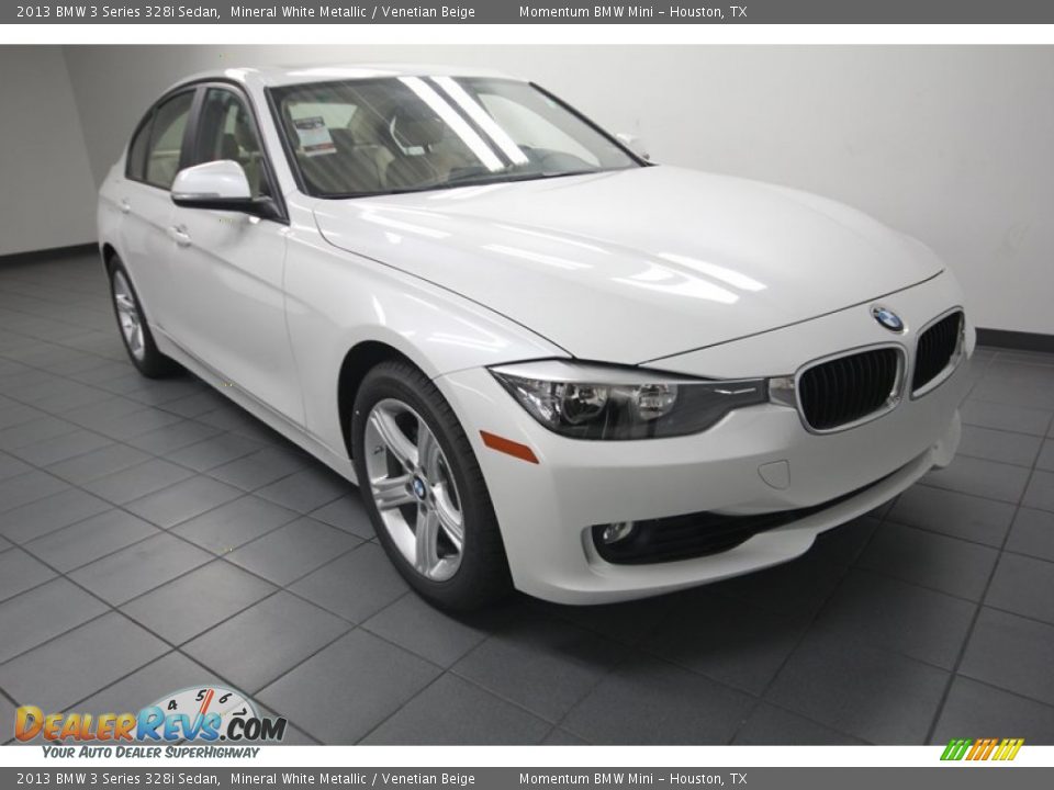 2013 BMW 3 Series 328i Sedan Mineral White Metallic / Venetian Beige Photo #1