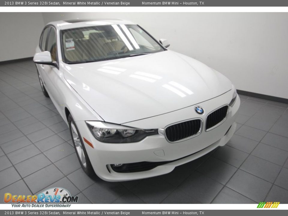 2013 BMW 3 Series 328i Sedan Mineral White Metallic / Venetian Beige Photo #5