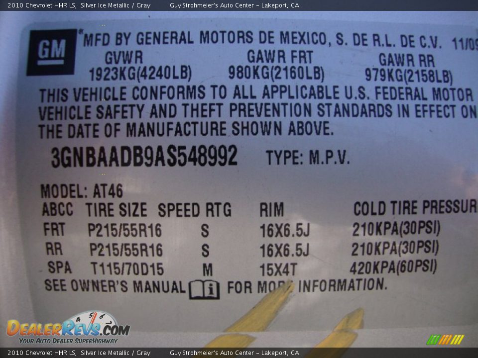 2010 Chevrolet HHR LS Silver Ice Metallic / Gray Photo #24