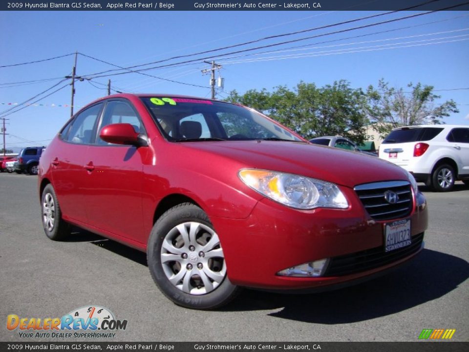 2009 Hyundai Elantra GLS Sedan Apple Red Pearl / Beige Photo #1