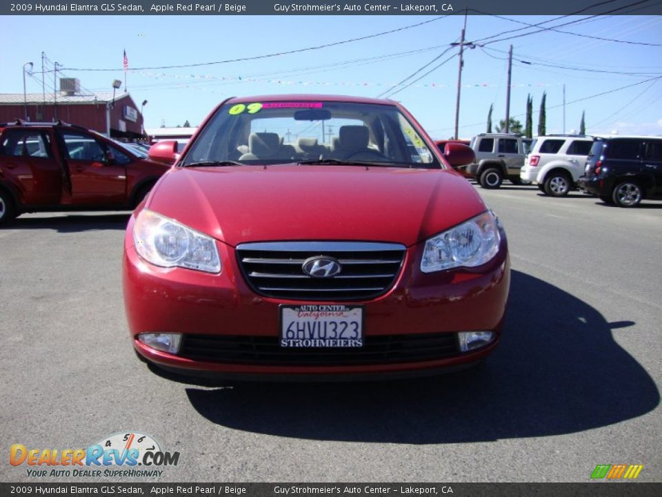 2009 Hyundai Elantra GLS Sedan Apple Red Pearl / Beige Photo #2