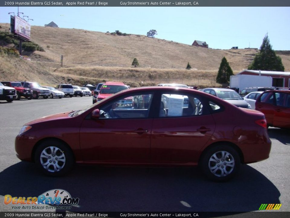 2009 Hyundai Elantra GLS Sedan Apple Red Pearl / Beige Photo #4