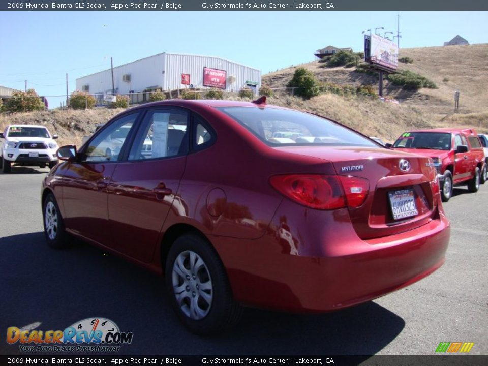 2009 Hyundai Elantra GLS Sedan Apple Red Pearl / Beige Photo #5