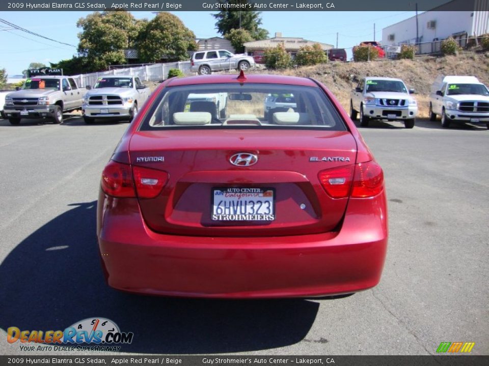2009 Hyundai Elantra GLS Sedan Apple Red Pearl / Beige Photo #6