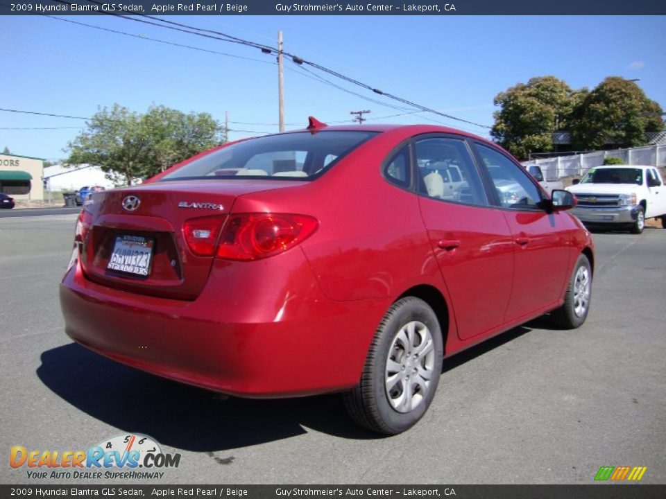 2009 Hyundai Elantra GLS Sedan Apple Red Pearl / Beige Photo #7