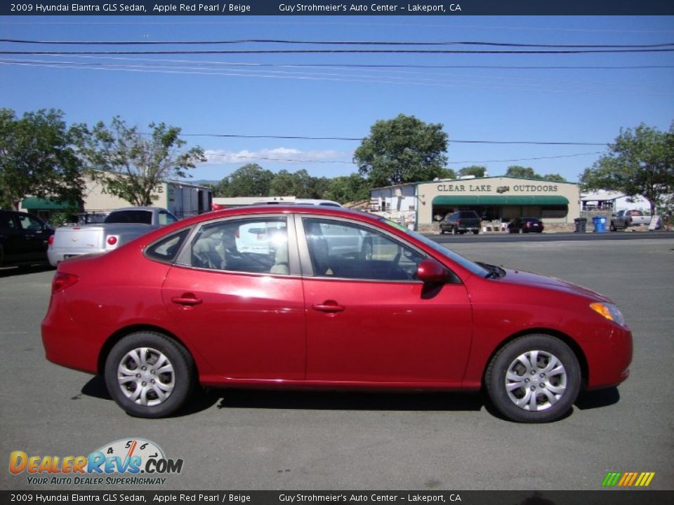 2009 Hyundai Elantra GLS Sedan Apple Red Pearl / Beige Photo #8