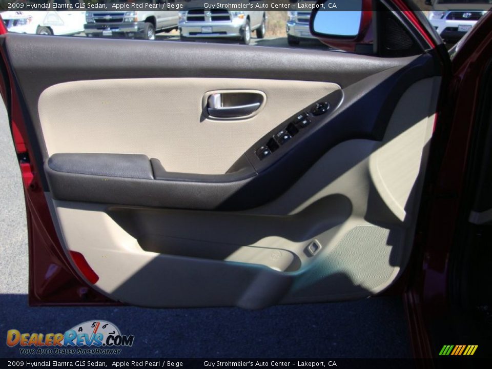 2009 Hyundai Elantra GLS Sedan Apple Red Pearl / Beige Photo #9