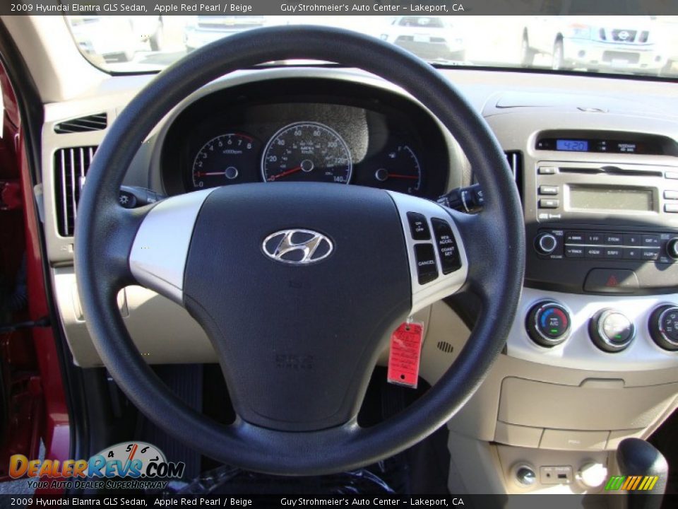 2009 Hyundai Elantra GLS Sedan Apple Red Pearl / Beige Photo #13