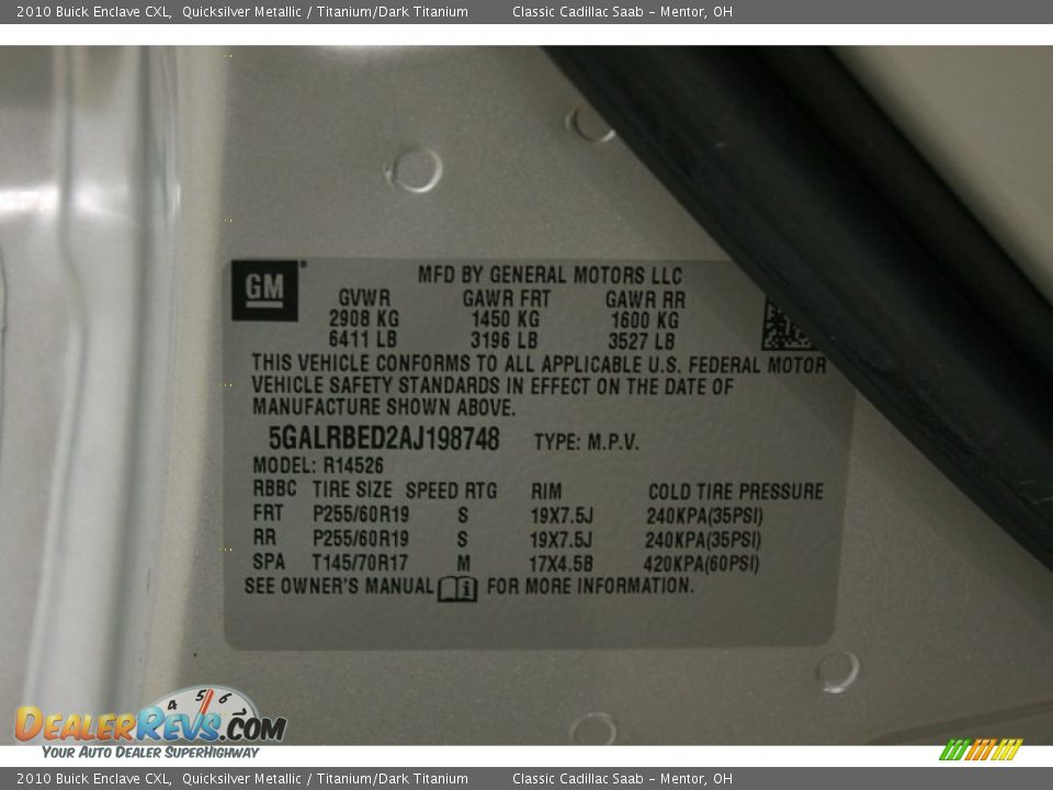2010 Buick Enclave CXL Quicksilver Metallic / Titanium/Dark Titanium Photo #33