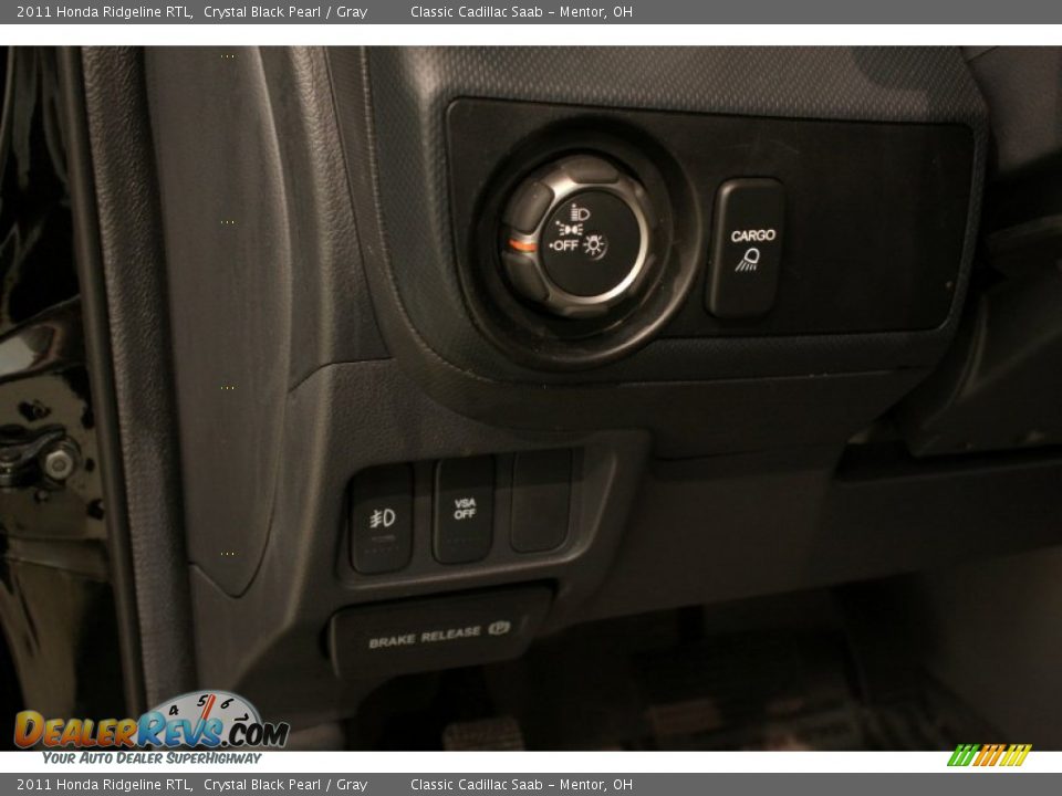 2011 Honda Ridgeline RTL Crystal Black Pearl / Gray Photo #7