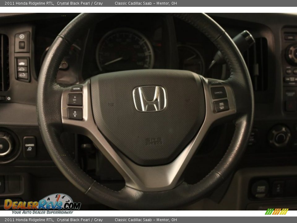 2011 Honda Ridgeline RTL Crystal Black Pearl / Gray Photo #9